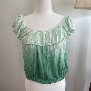 Free People Green Ombre Crop Top